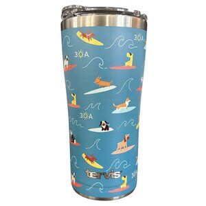 Tervis Tumbler 20oz Stainless Steel Dogs Surfing with Lid Florida Beaches